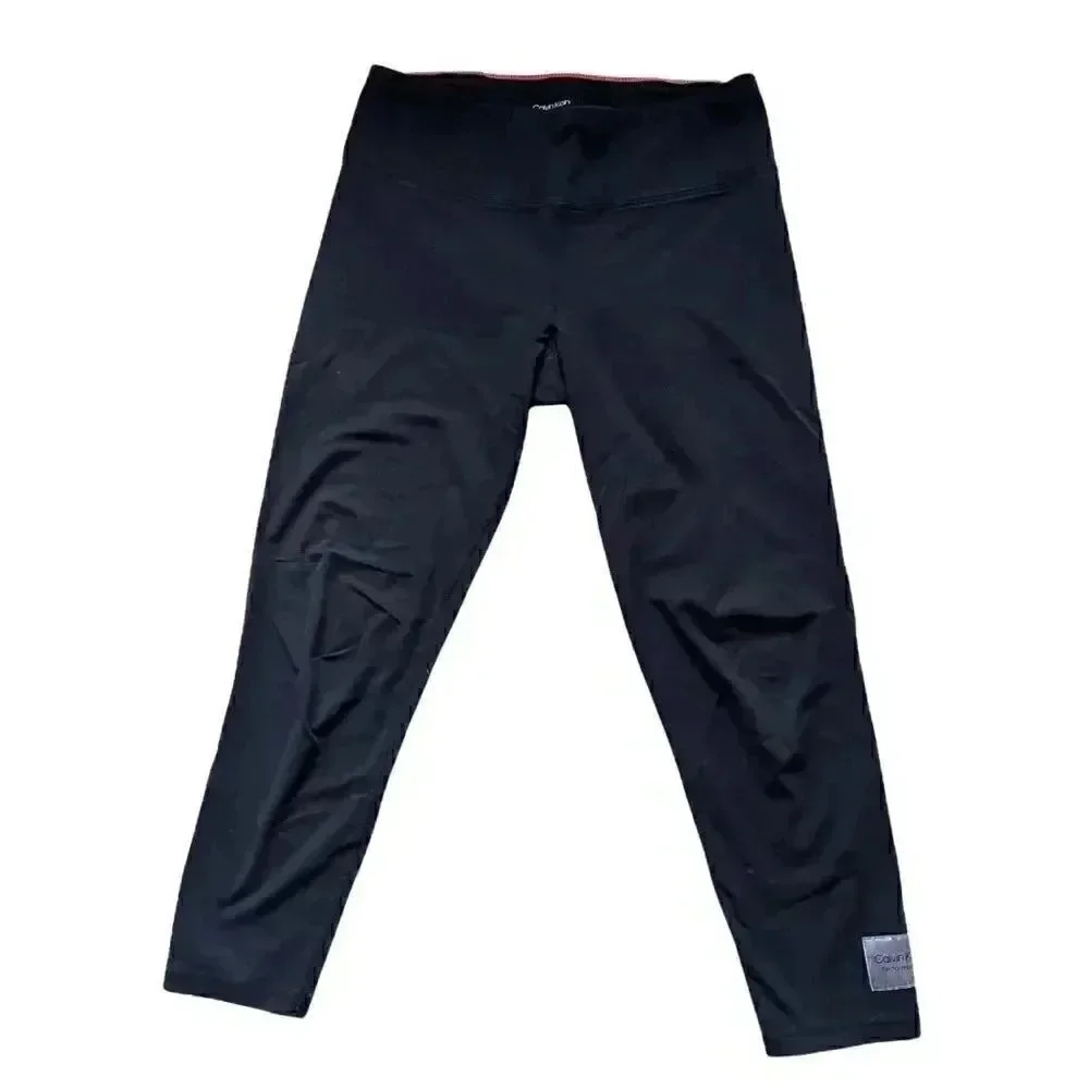 Calvin Klein Performance Stretch Capri Black Womens Leggings SZ L